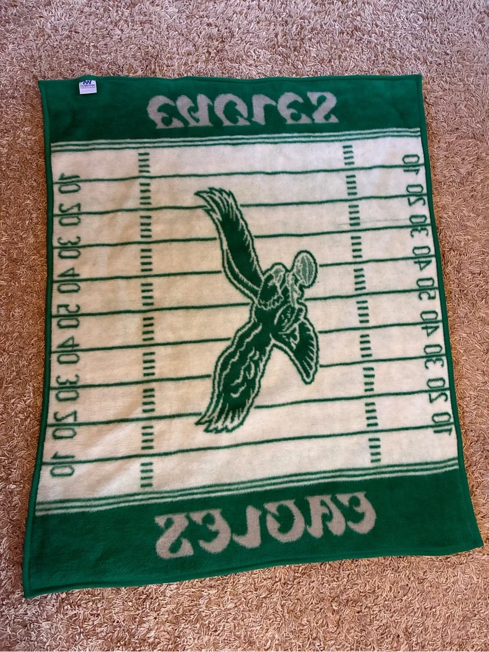 Vintage The Northwest Company Philadelphia Eagles Blanket Kelly Green Logo